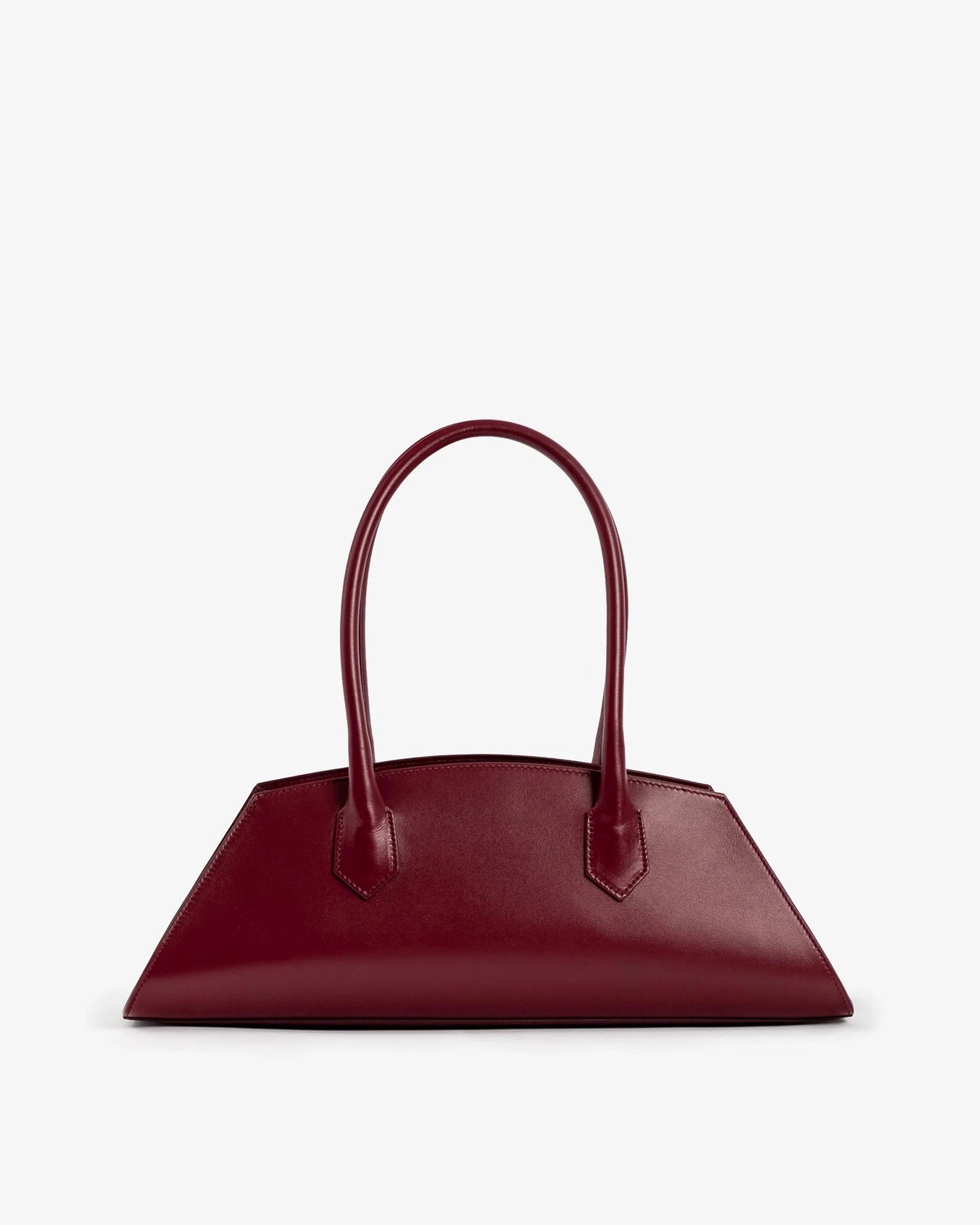 Nora Calfskin Shoulder Bag by Clemés in Dark Brown, three-quarter angle view