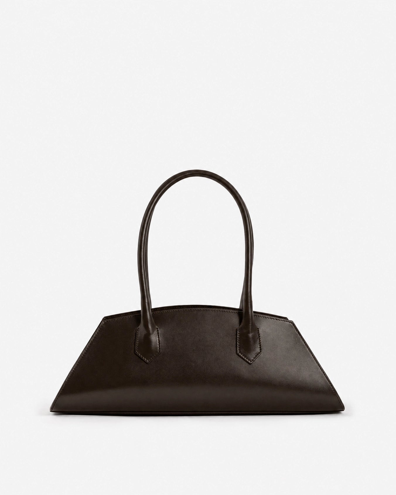 Nora Calfskin Shoulder Bag by Clemés in Dark Brown, front view