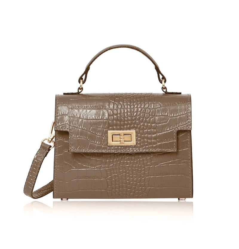Margot Croc Embossed  Leather Crossbody by Clemés