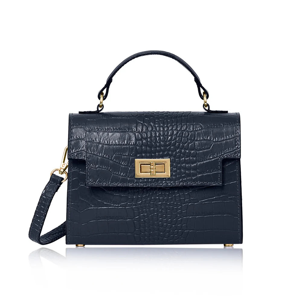 Margot Croc Embossed  Leather Crossbody by Clemés