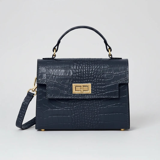 Margot Croc Embossed  Leather Crossbody by Clemés