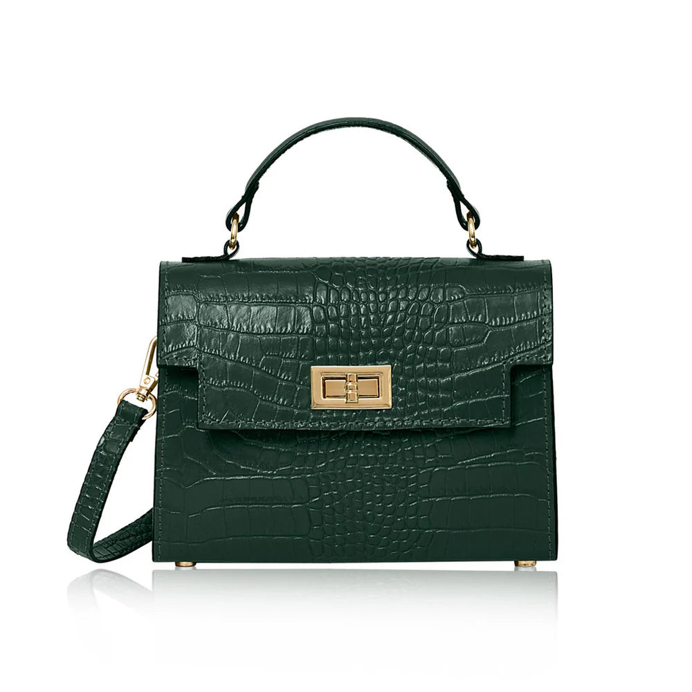 Margot Croc Embossed  Leather Crossbody by Clemés