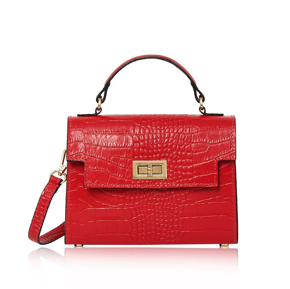 Margot Croc Embossed  Leather Crossbody by Clemés