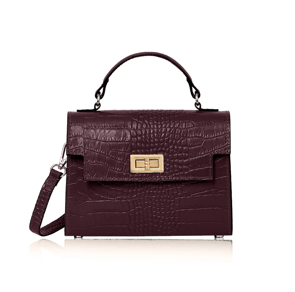 Margot Croc Embossed  Leather Crossbody by Clemés