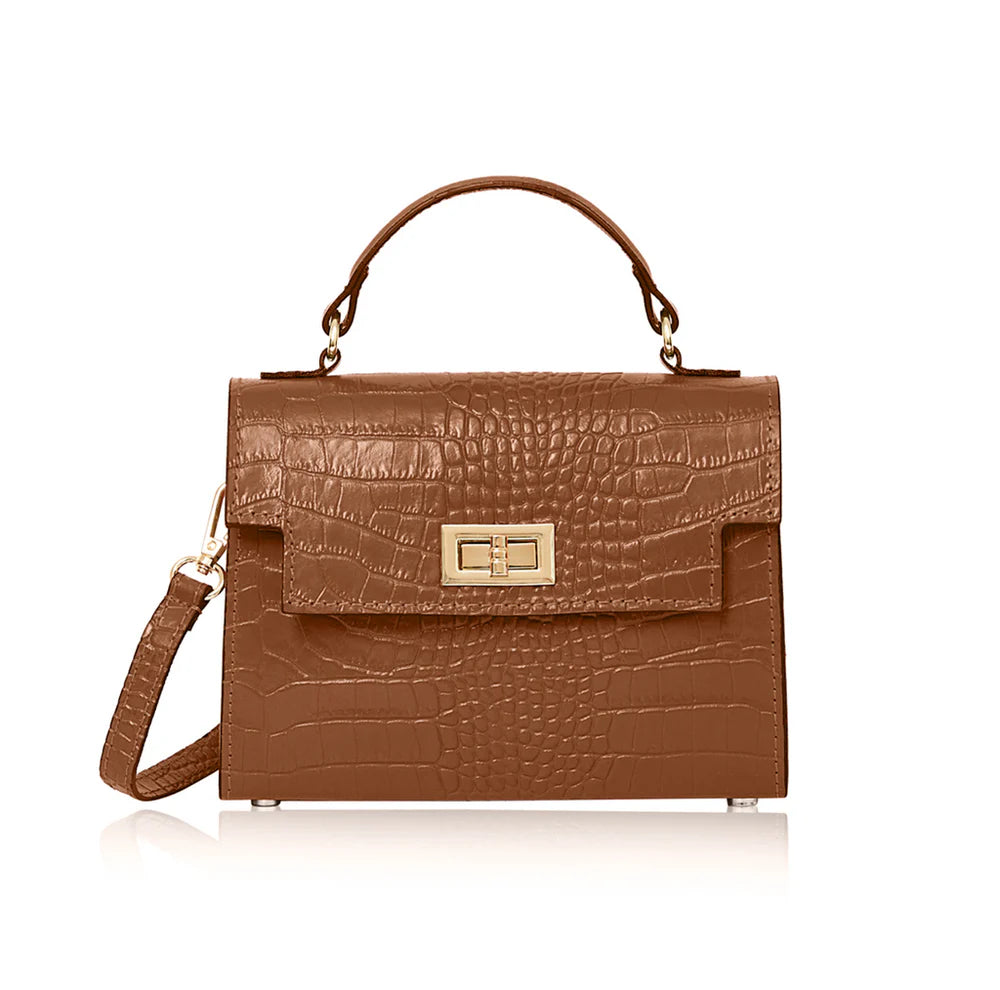 Margot Croc Embossed  Leather Crossbody by Clemés
