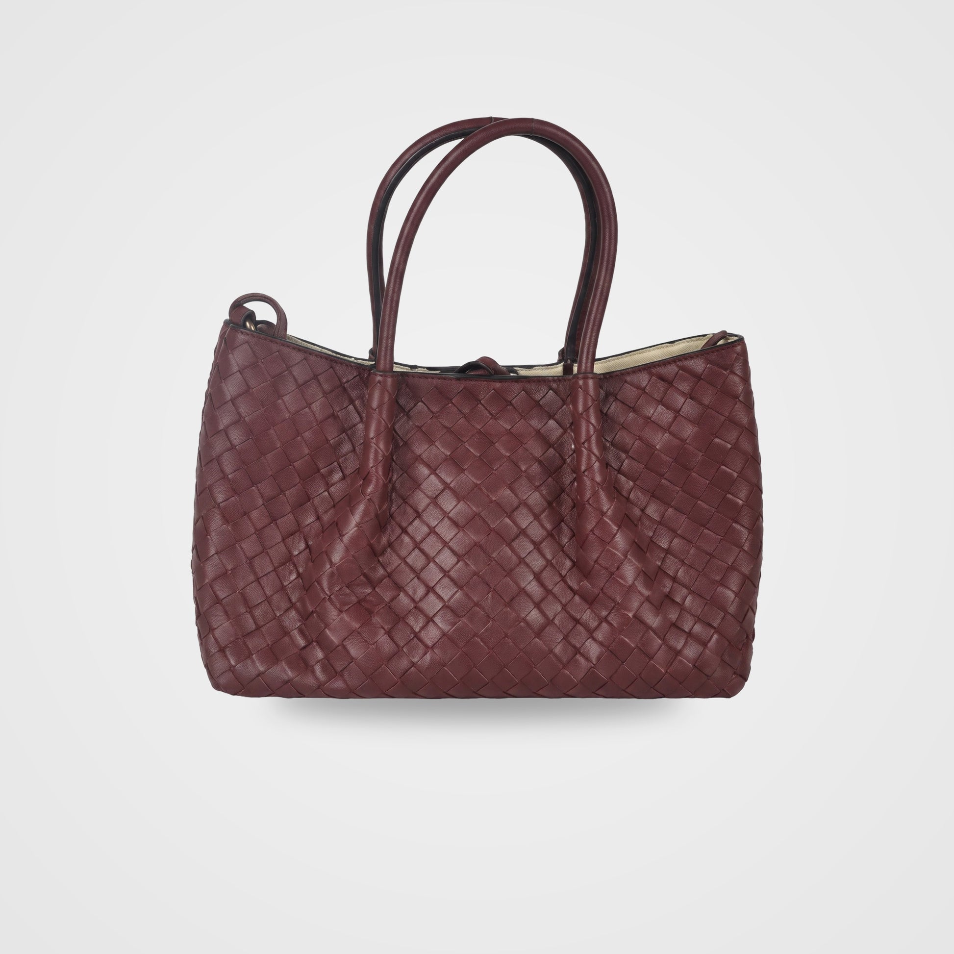 Ornella woven leather bag by Clemés in Burgundy