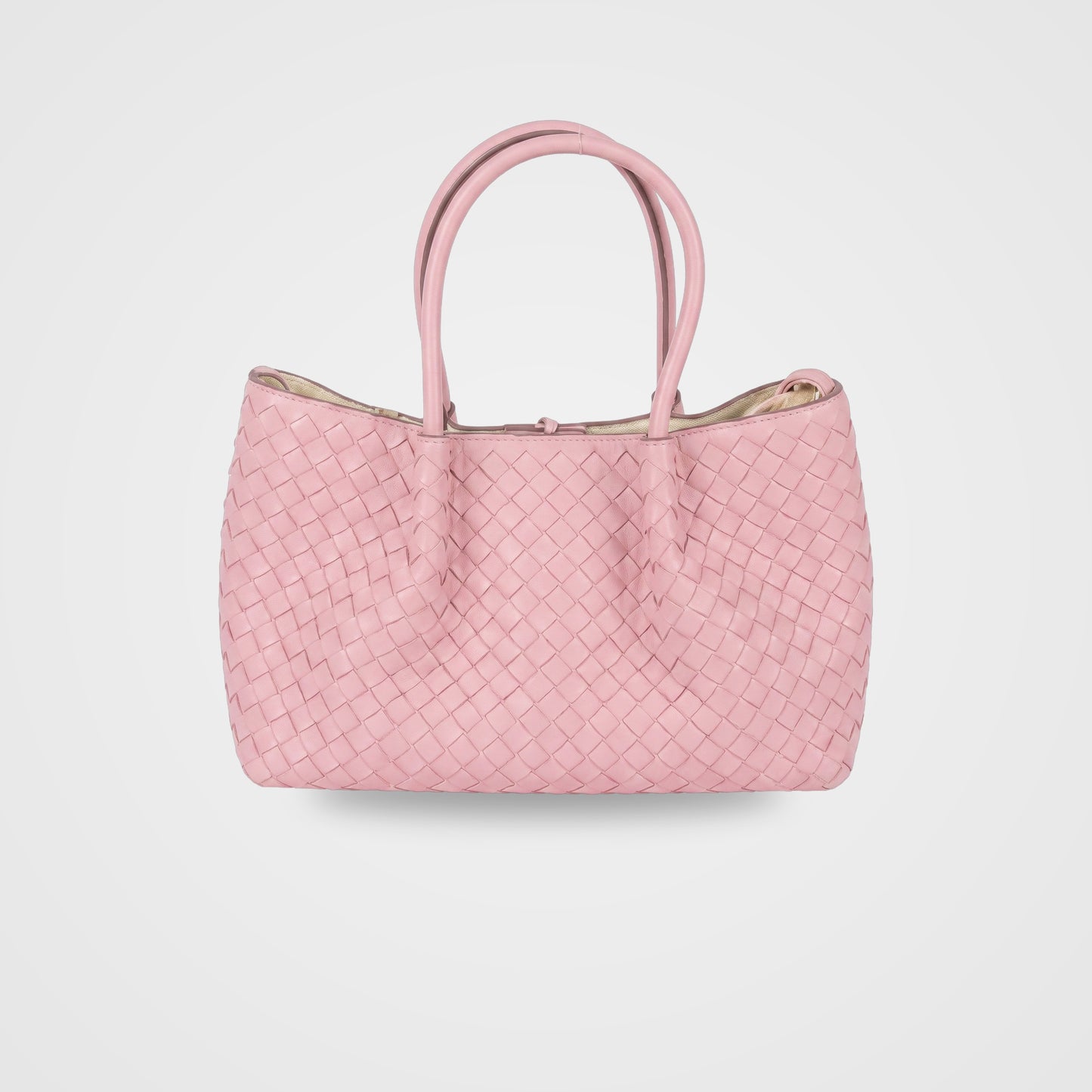 Ornella woven leather bag by Clemés in Pink