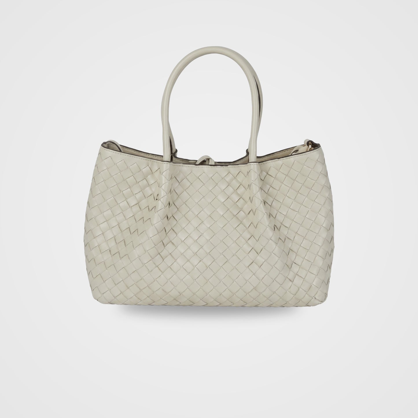 Ornella woven leather bag by Clemés in White