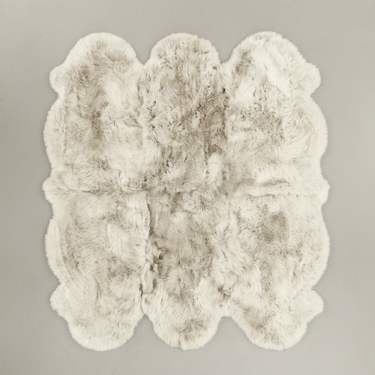 Sexto New Zealand Sheepskin Rug & Throw, 6-Pelt, X-Large, L180 x W150 cm, Oyster (Cloud Dancer)