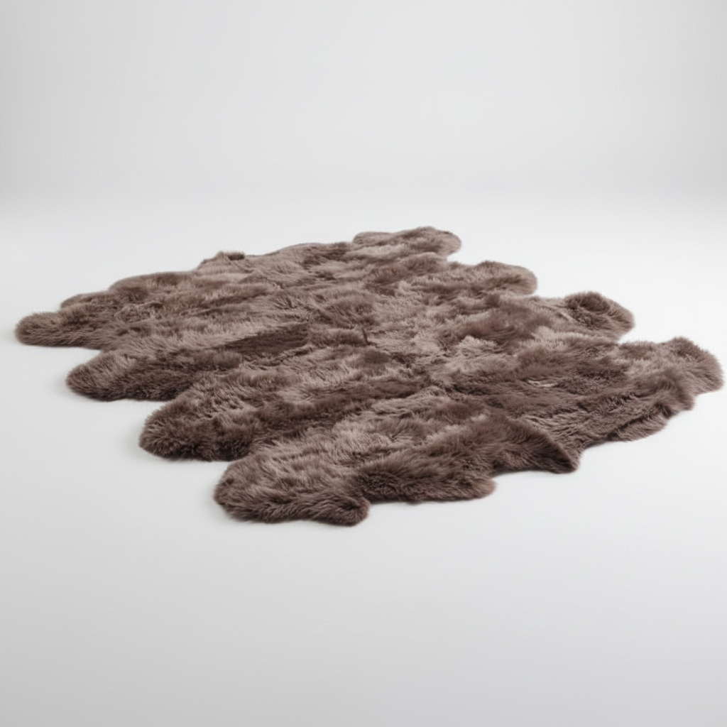 Octo New Zealand Sheepskin Rug & Throw, 8-Pelt, XX-Large, L200 x W180 cm, Taupe