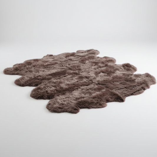 Octo New Zealand Sheepskin Rug & Throw, 8-Pelt, XX-Large, L200 x W180 cm, Taupe