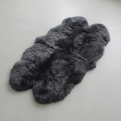 Natural Premium New Zealand Sheepskin Rug & Throw, Quad, W105 x L180 cm, Charcoal