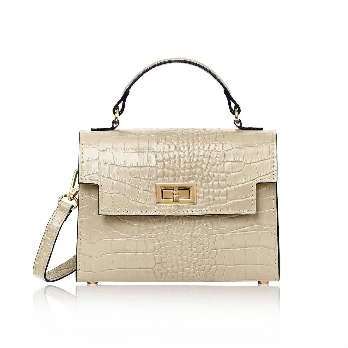 Margot Croc Embossed  Leather Crossbody by Clemés