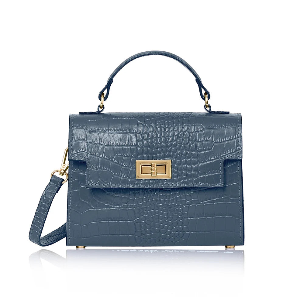Margot Croc Embossed  Leather Crossbody by Clemés