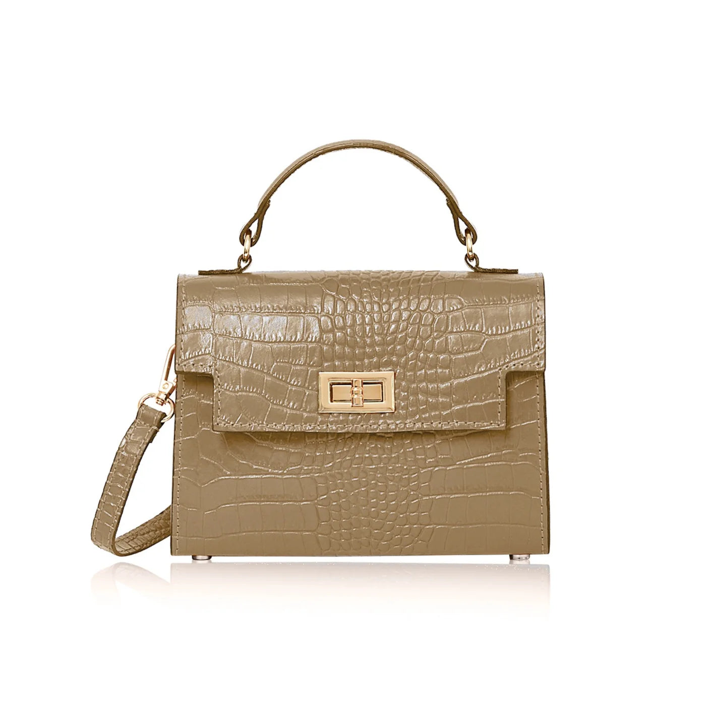Margot Croc Embossed  Leather Crossbody by Clemés
