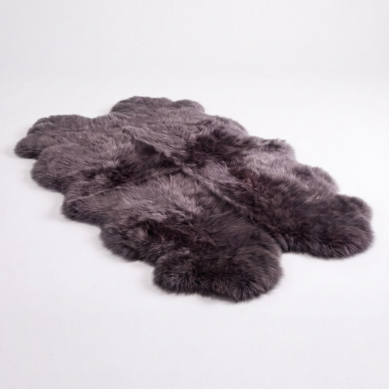 Quad New Zealand Sheepskin Rug, Twilight - wool close-up