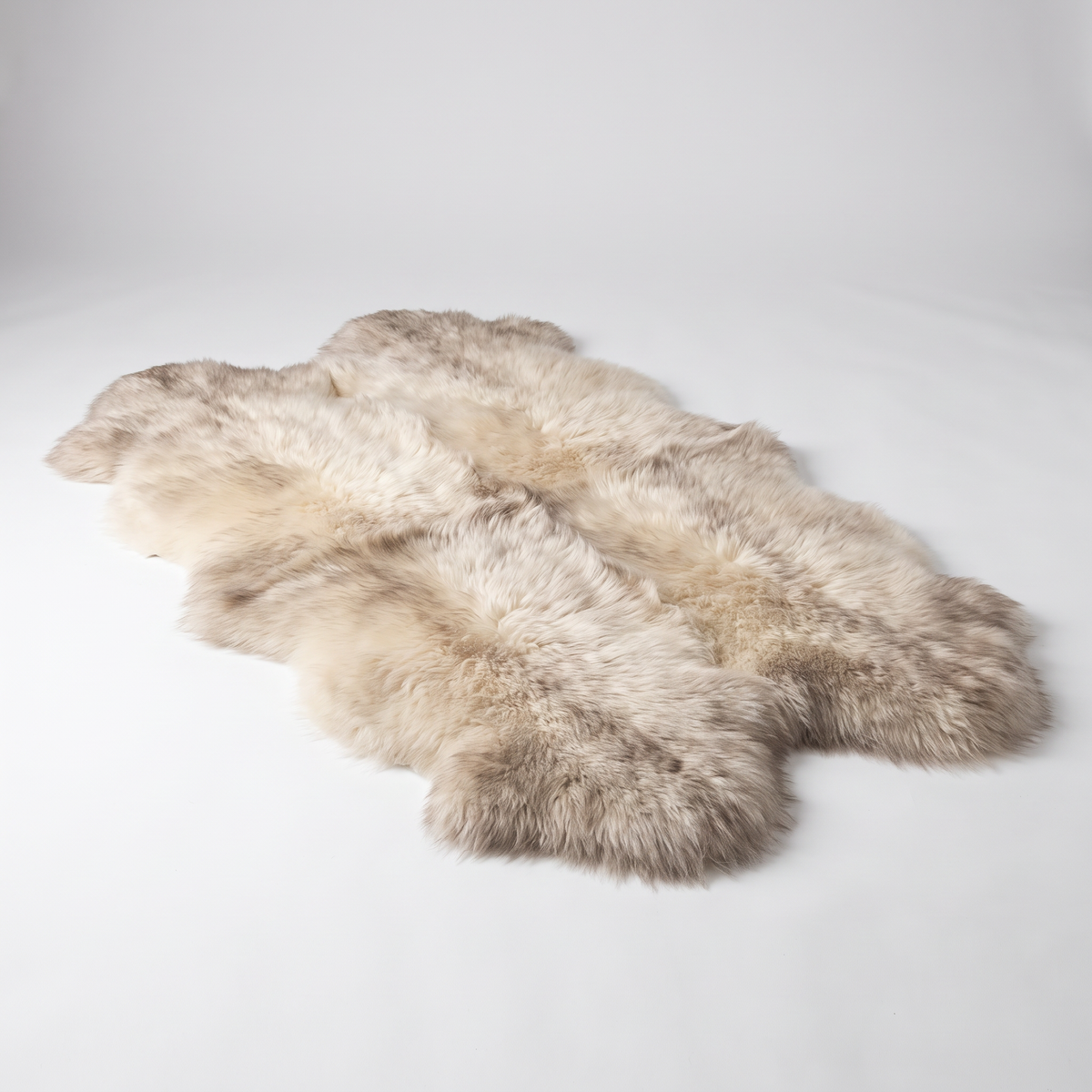 Wolf Tip New Zealand sheepskin rug, Quad size, studio shot