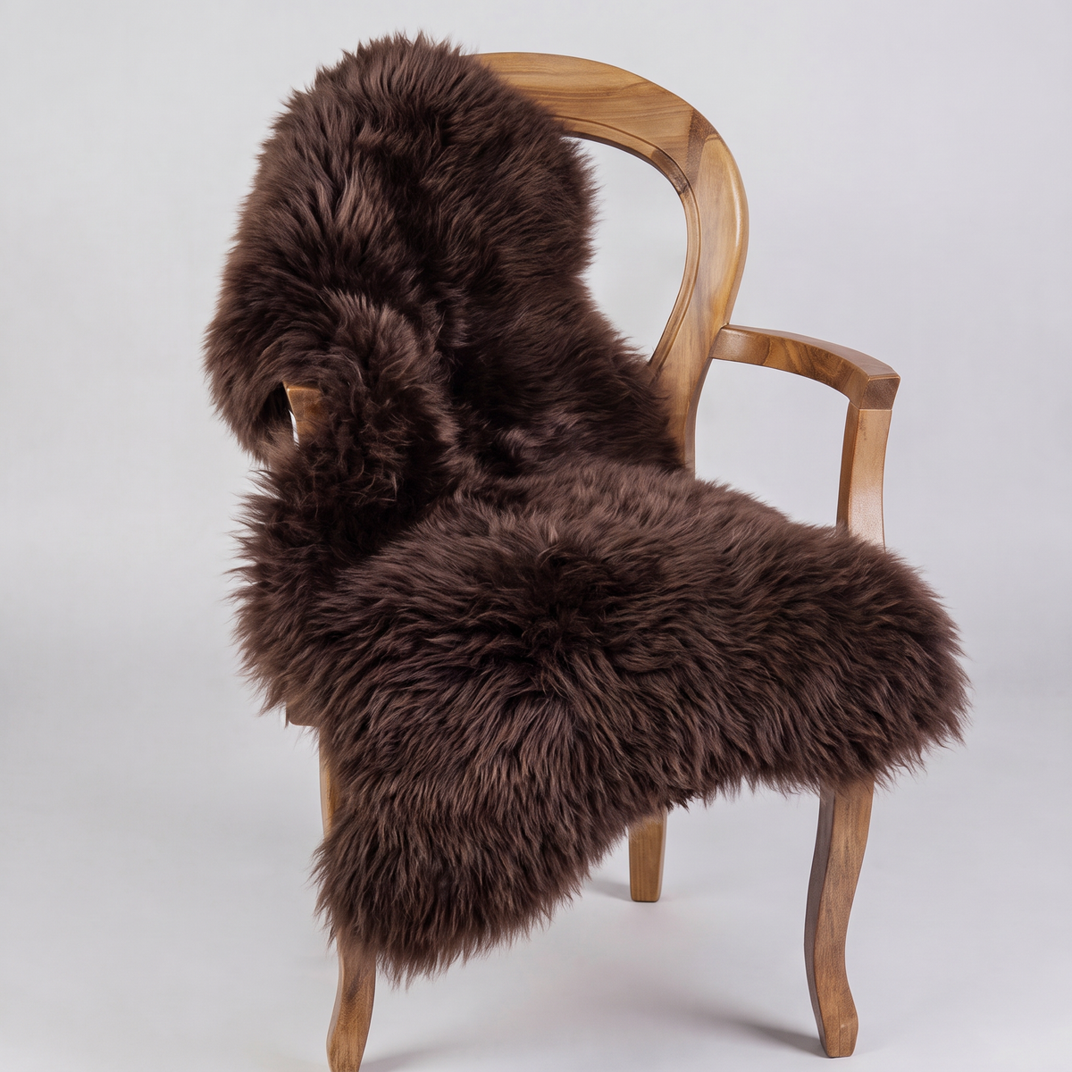 Pair of X-Large single sheepskin rugs in Chocolate