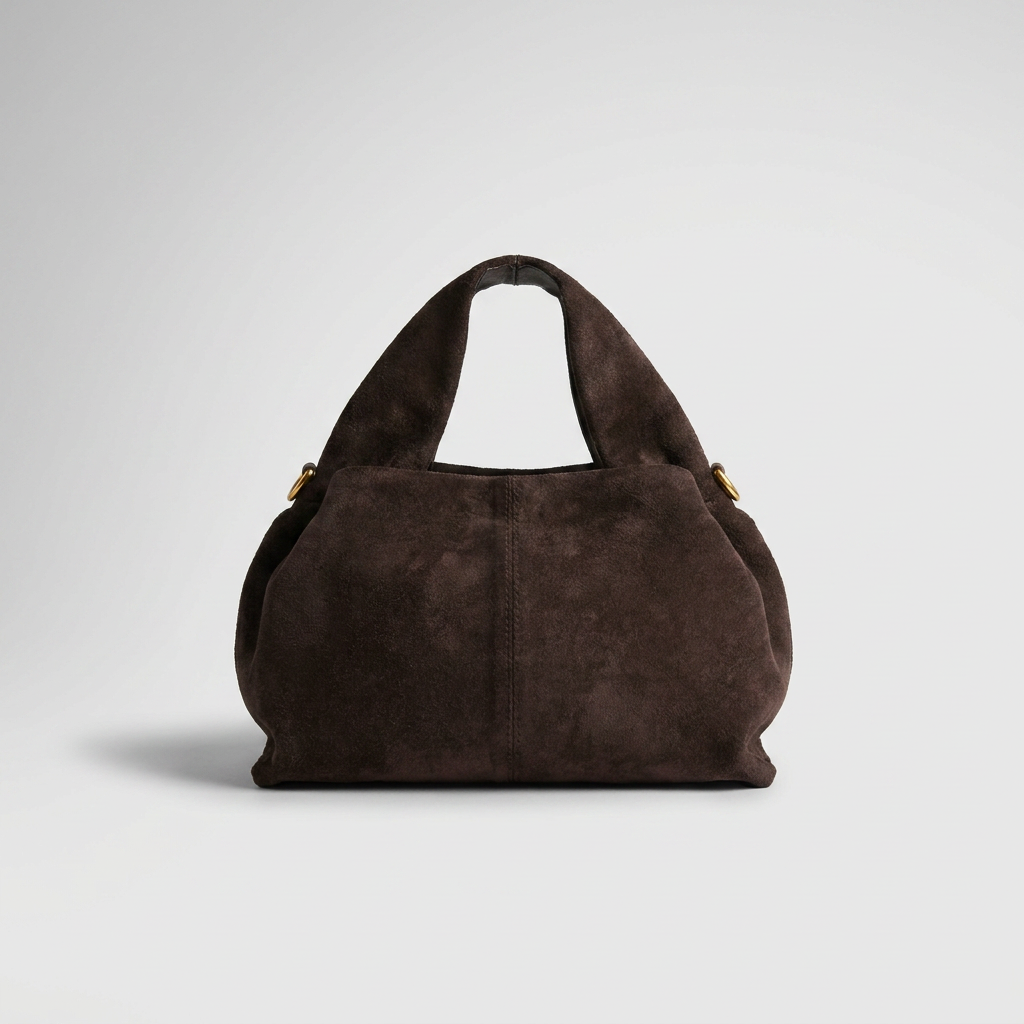 Noemi Suede Handbag by Clemés in Dark Brown