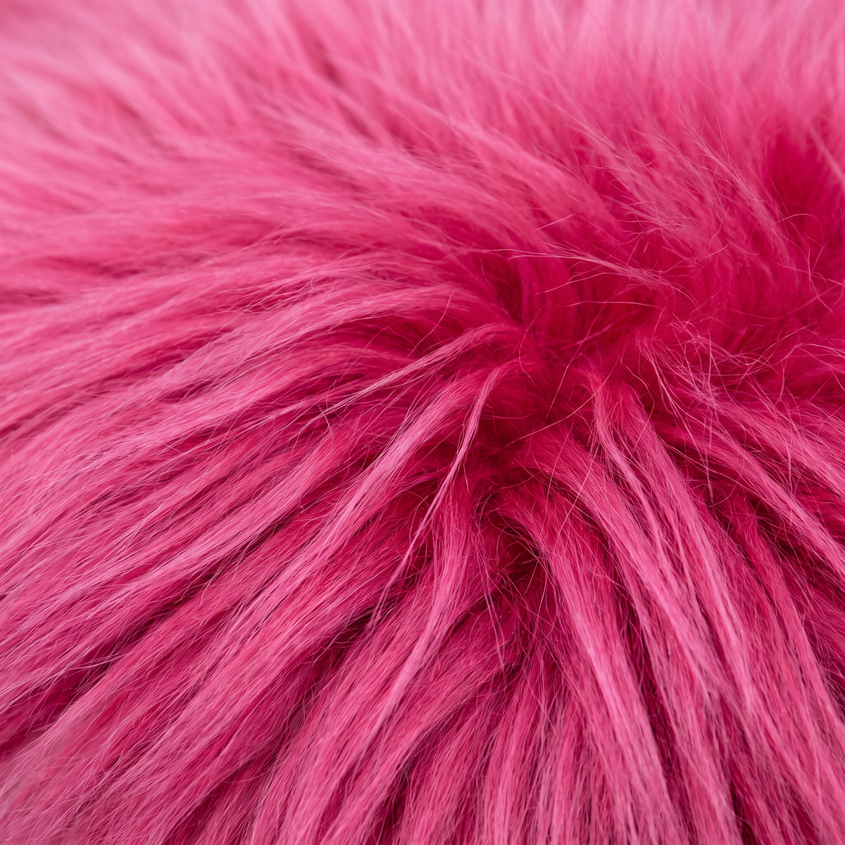 Close-up of Fuchsia long wool sheepskin fibres