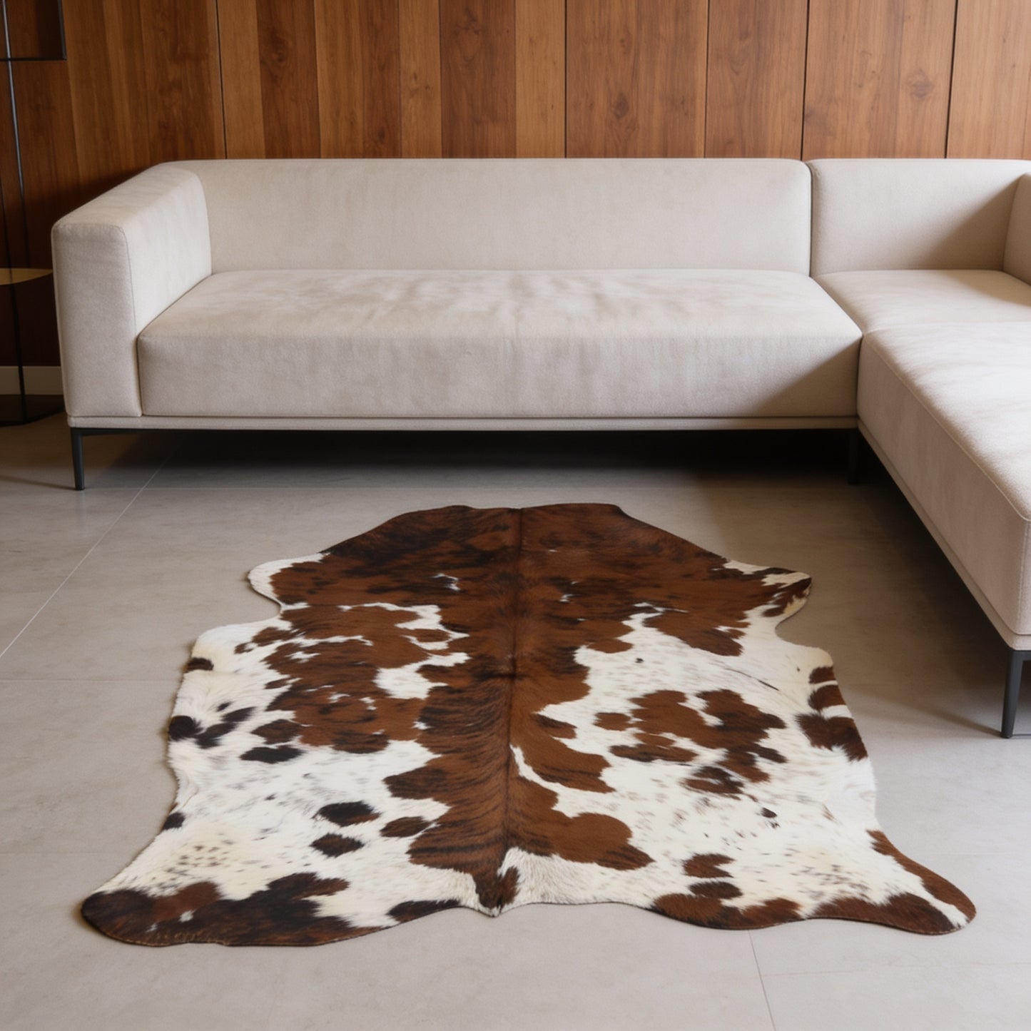 HN-23224 cowhide rug in modern living room