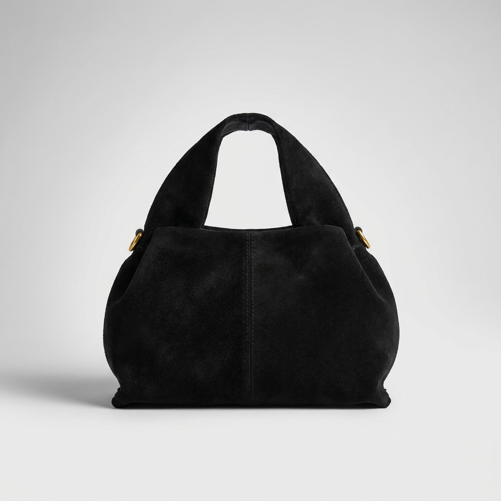 Noemi Suede Handbag by Clemés in Black