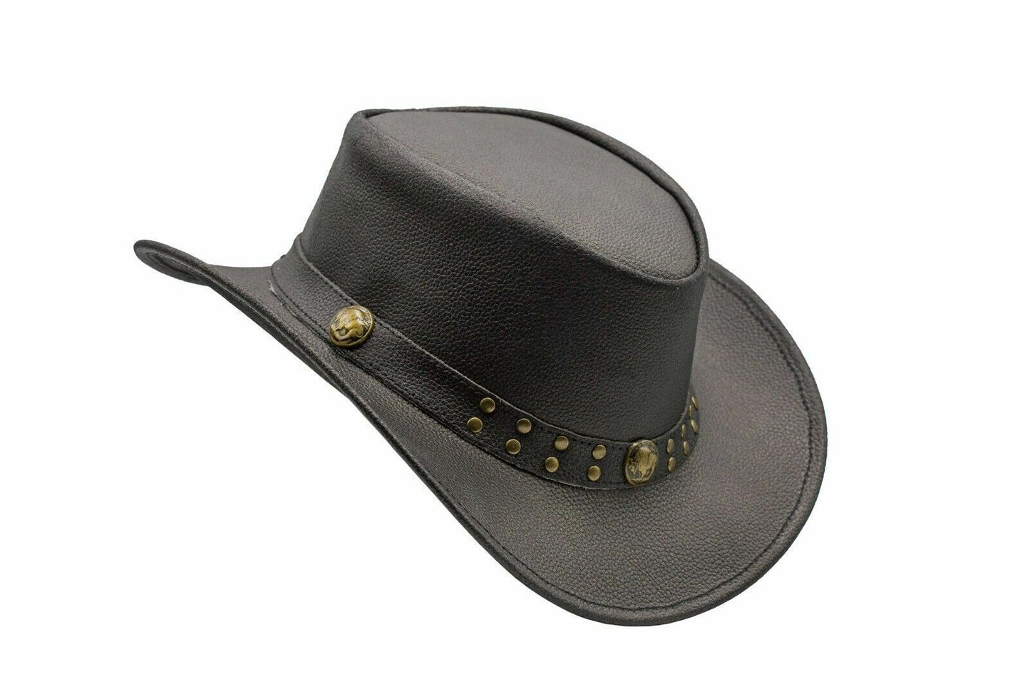 Genuine Leather Western Cowboy Hat, Drifter, Black