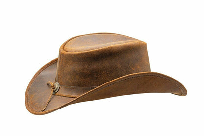 Genuine Leather Western Cowboy Hat, Drifter, Mocha