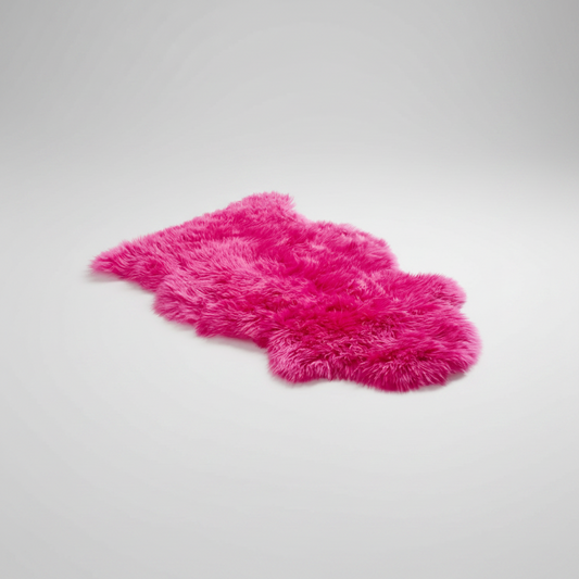 Single X-Large Premium Sheepskin Rug & Throw (W65 x L100 cm), Fuchsia