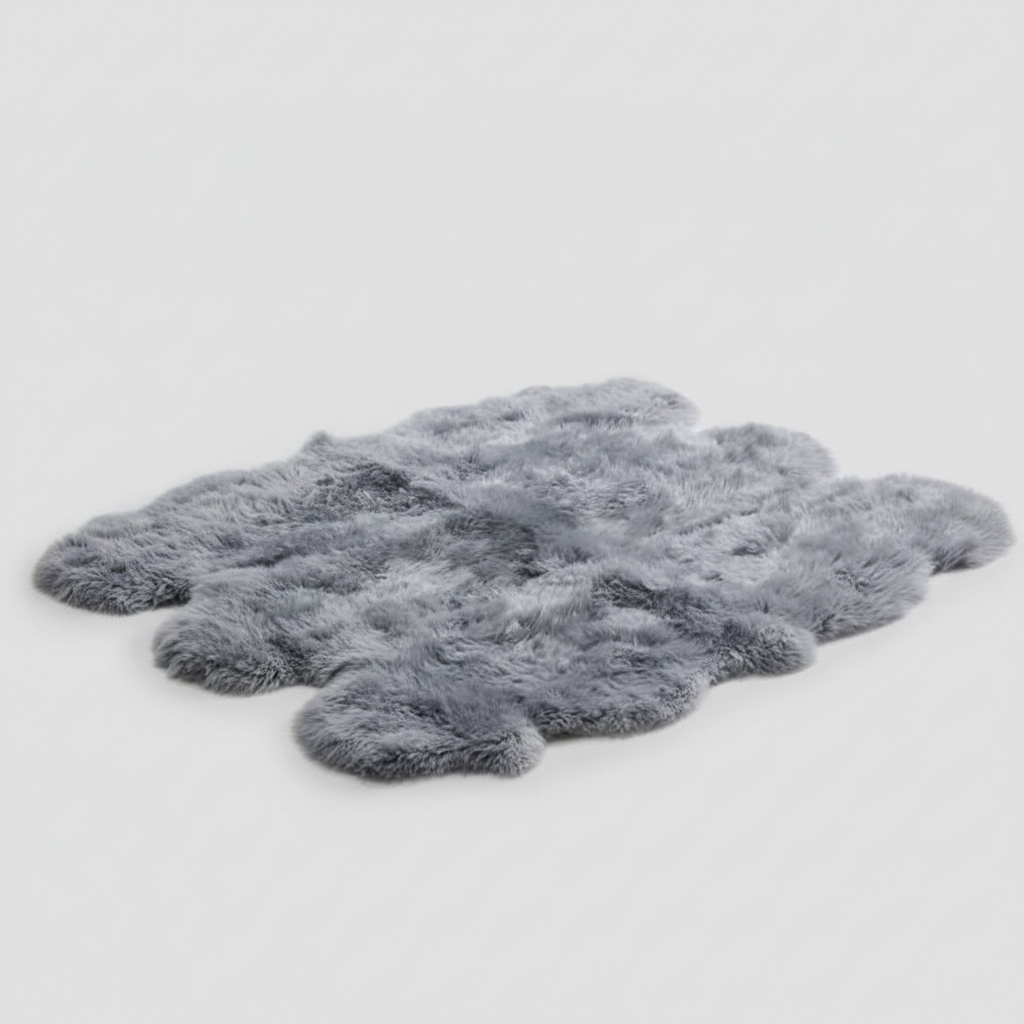 Sexto New Zealand Sheepskin Rug & Throw, 6-Pelt, X-Large, L180 x W150 cm, Silver