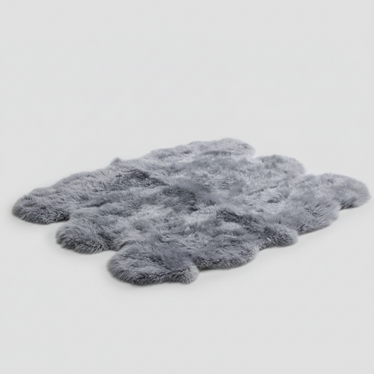 Sexto New Zealand Sheepskin Rug & Throw, 6-Pelt, X-Large, L180 x W150 cm, Silver