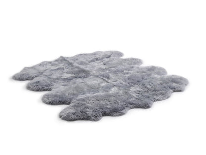 Octo Sheepskin Rug & Throw, XX-Large, L200 x W180 cm, Silver