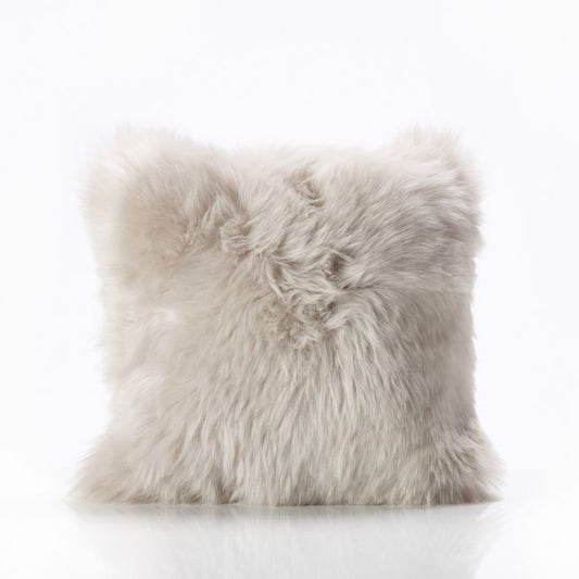 Natural Premium New Zealand Sheepskin Cushion 40 x 40 cm, Oyster (Cloud Dancer)