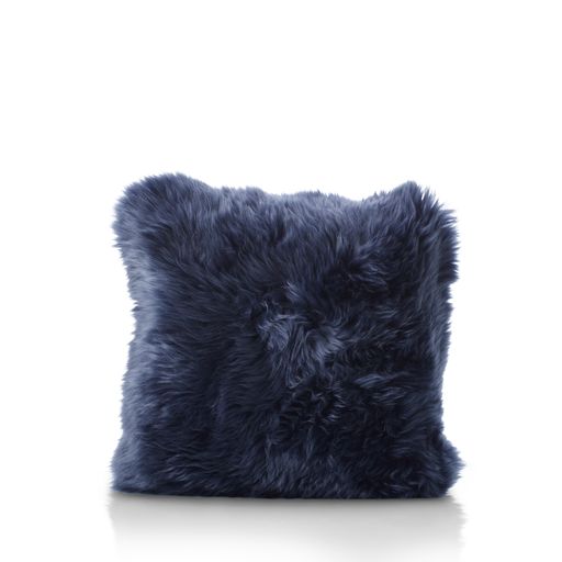 Natural Premium New Zealand Sheepskin Cushion 40 x 40 cm, Indigo