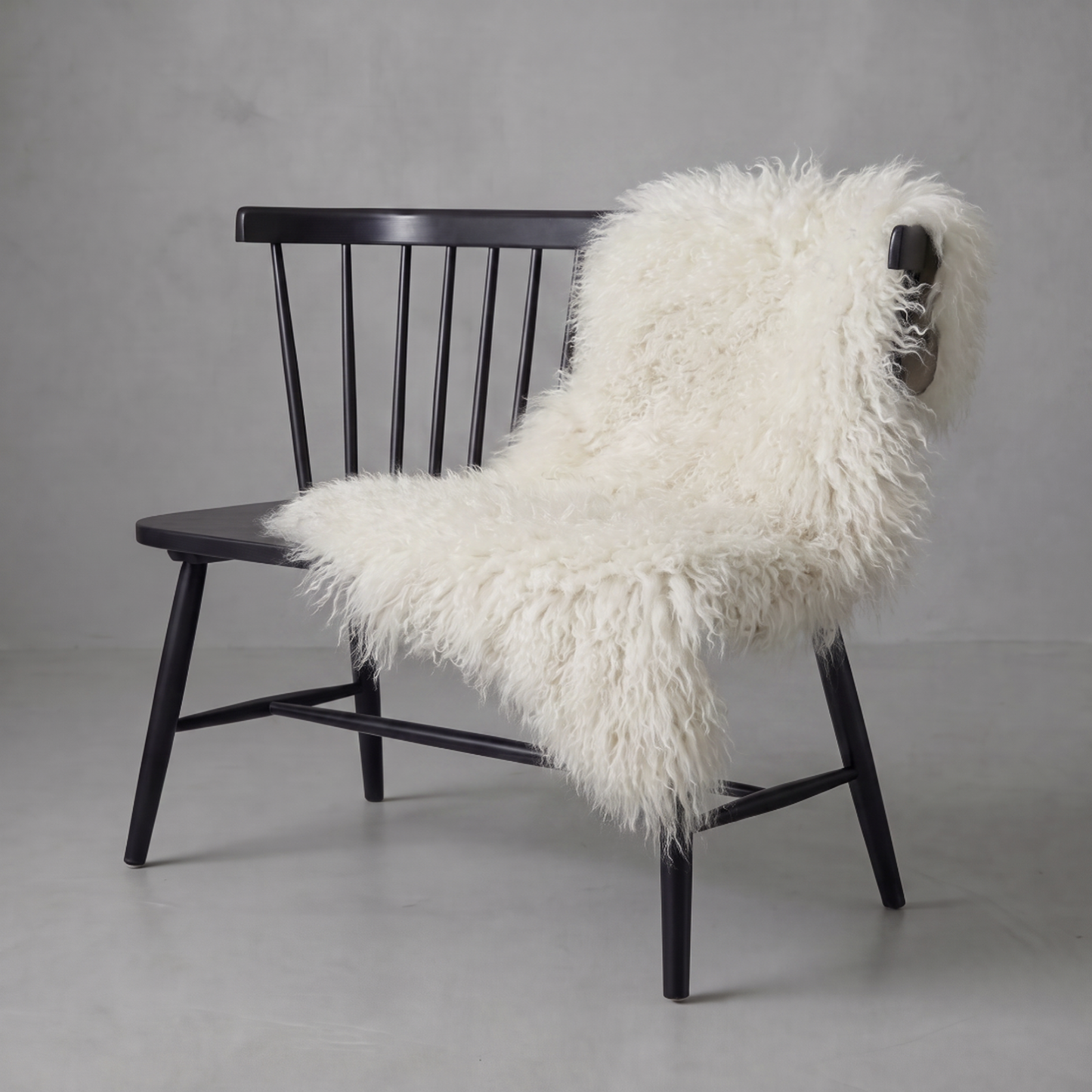 Natural Premium Tibetan Mongolian Sheepskin Rug in Ivory