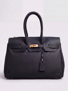 Valentina Maxi Leather Tote by Clemés in Black