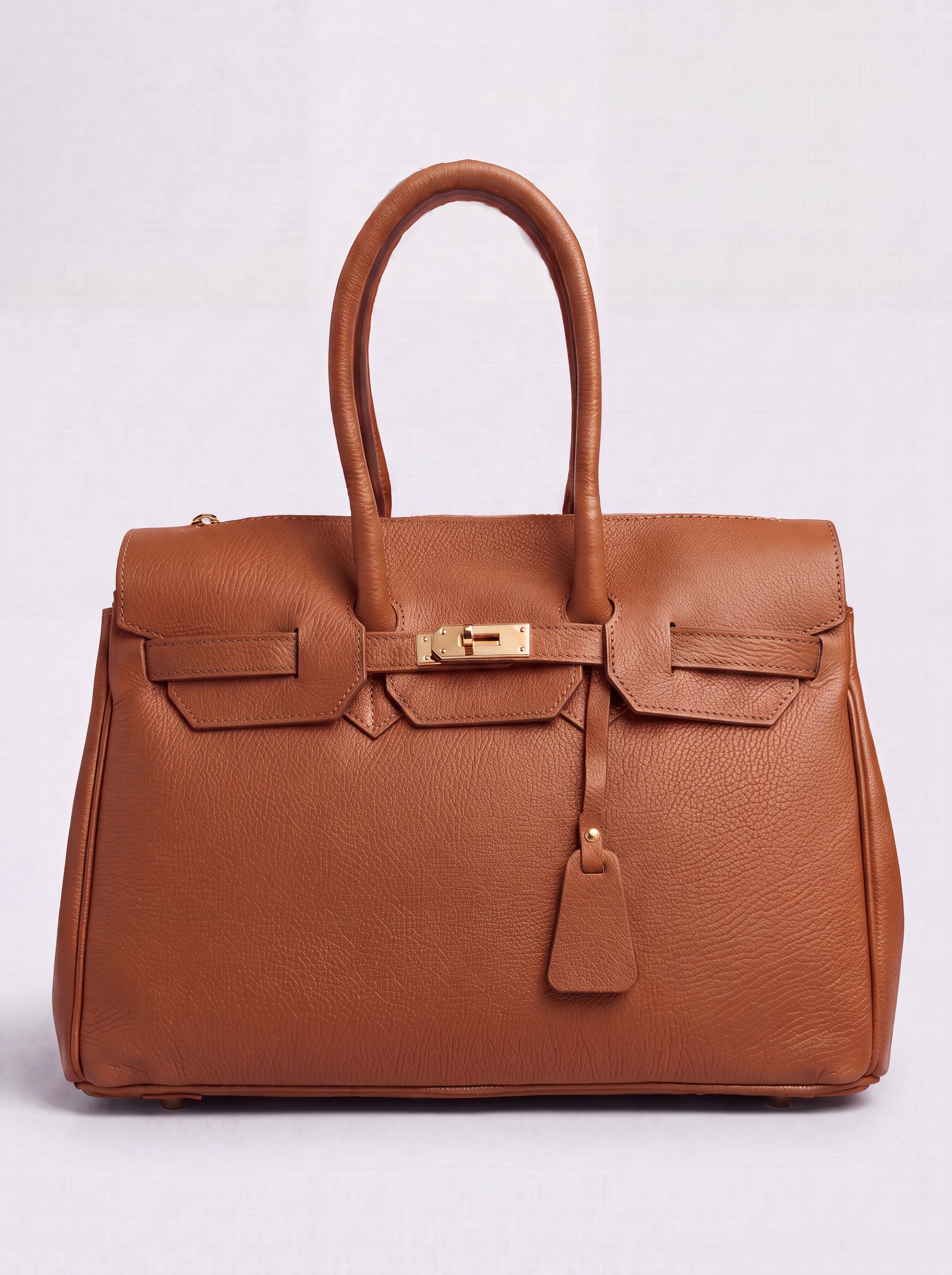 Valentina Maxi Leather Tote by Clemés in Cognac