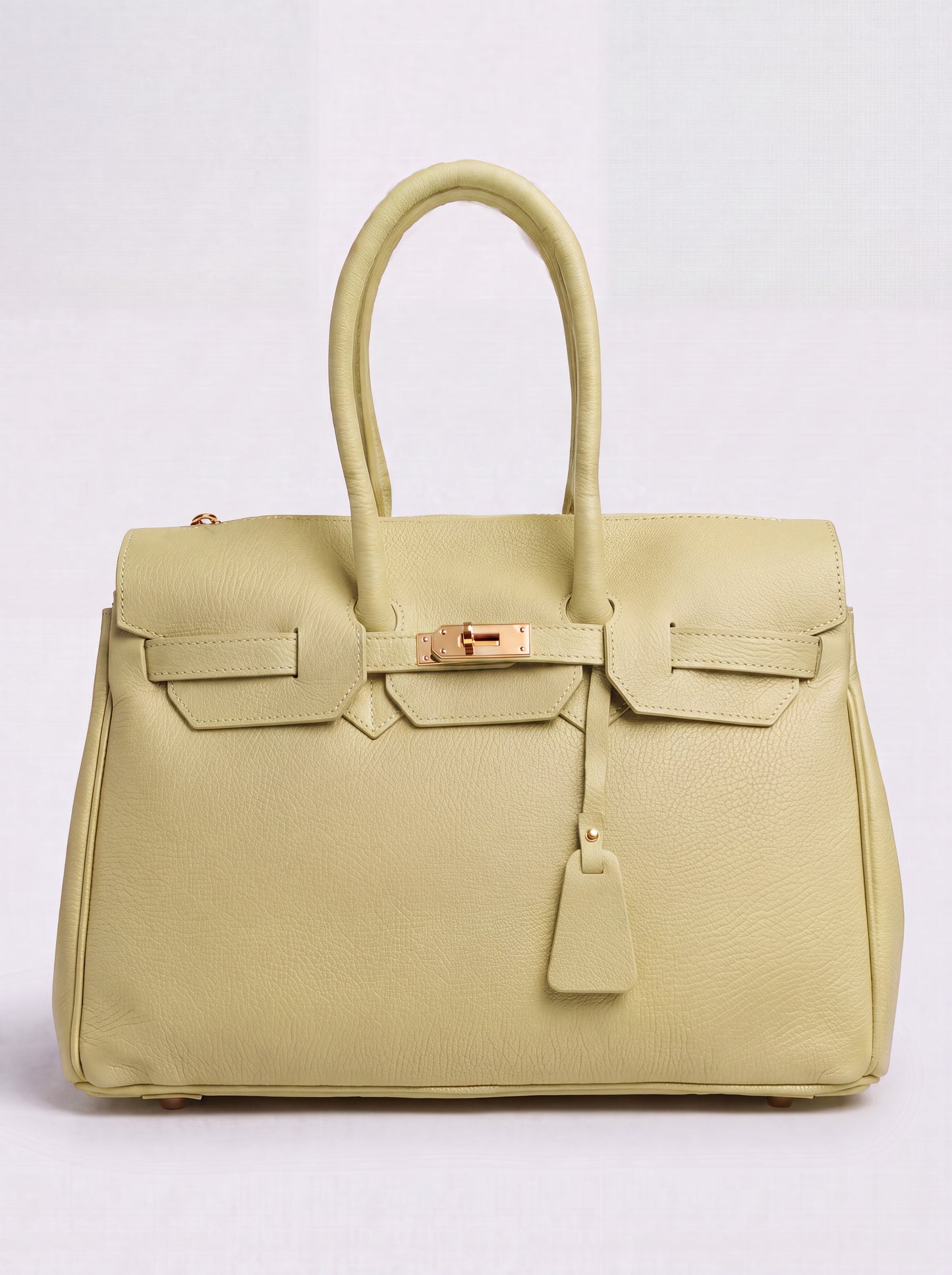 Valentina Maxi Leather Tote by Clemés in Lemon