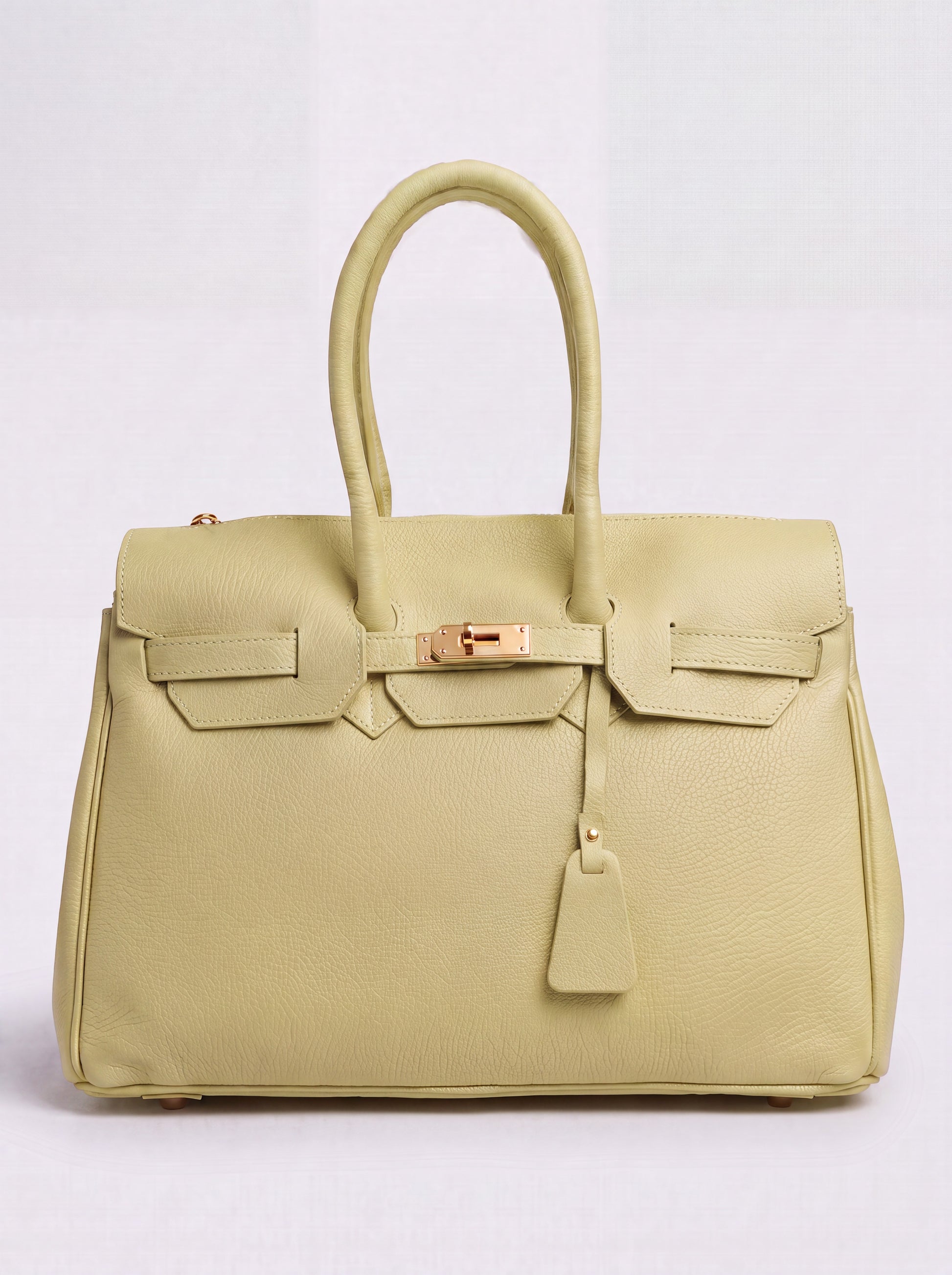 Valentina Maxi Leather Tote by Clemés in Lemon