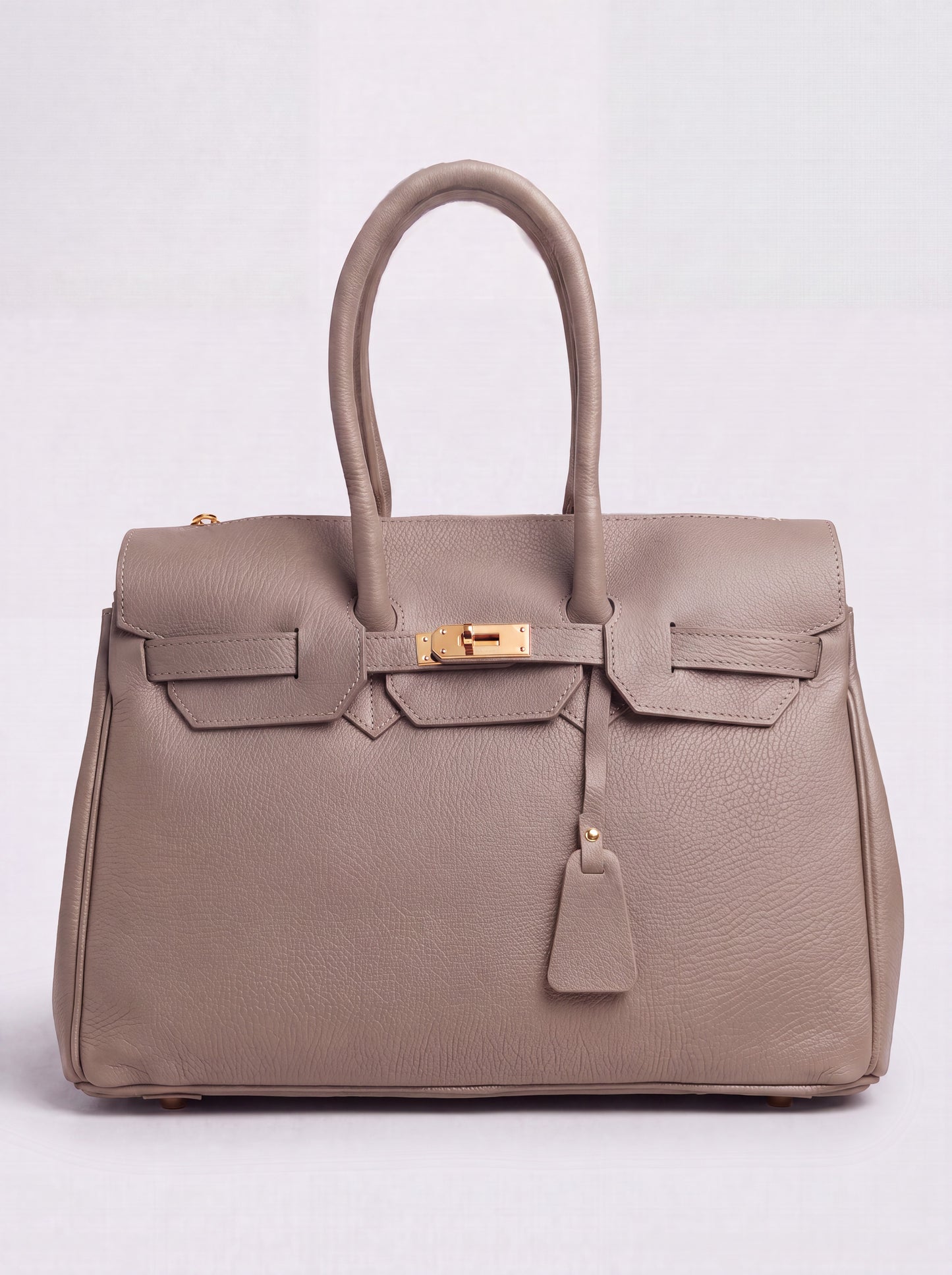 Valentina Maxi Leather Tote by Clemés in Light Taupe