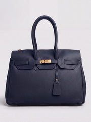 Valentina Maxi Leather Tote by Clemés in Navy