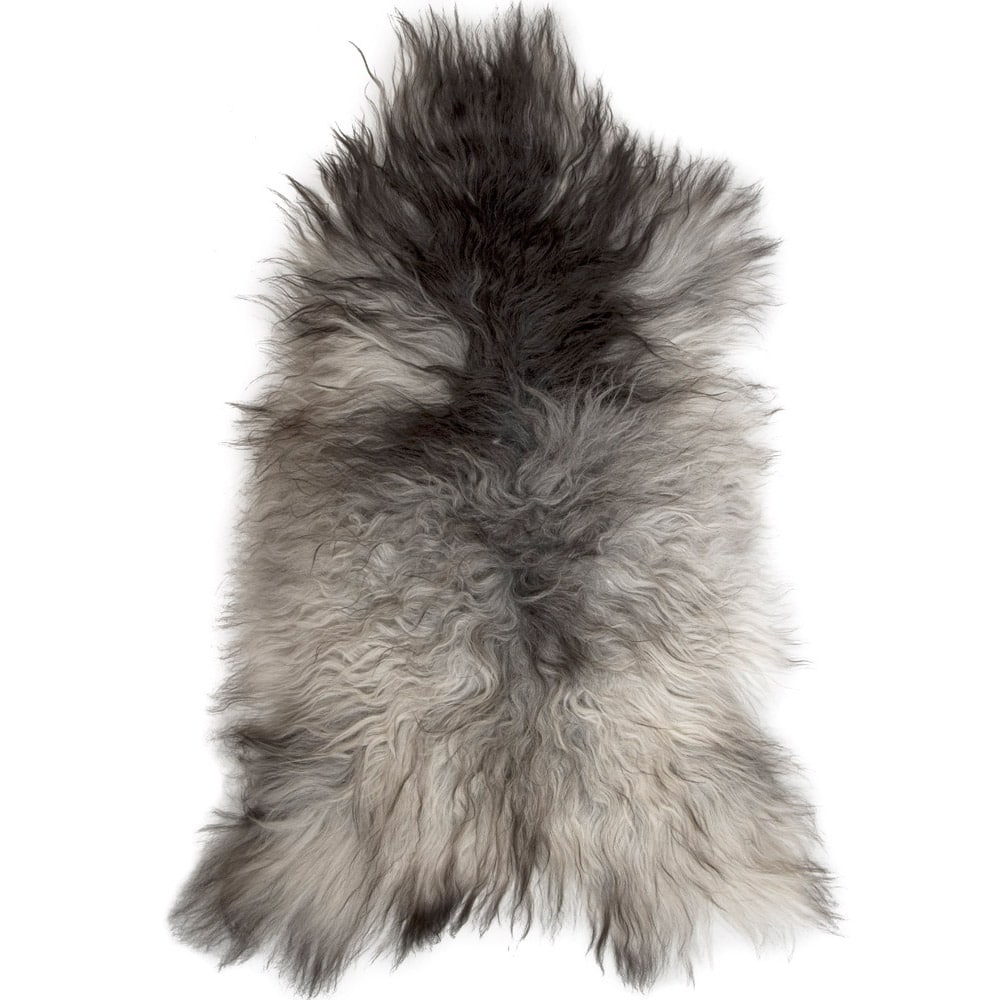 Premium Natural Icelandic Long Wool Sheepskin Rug, X-Large (Dark Tip)
