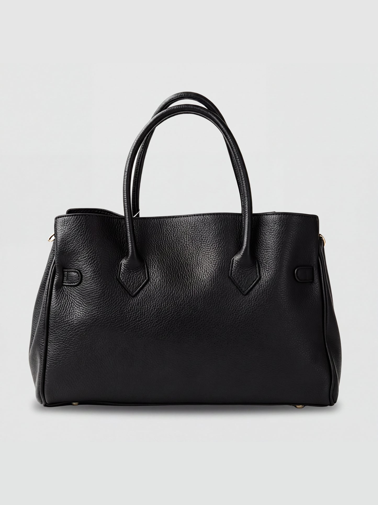Zoe Leather Tote by Clemés - Black - front three-quarter