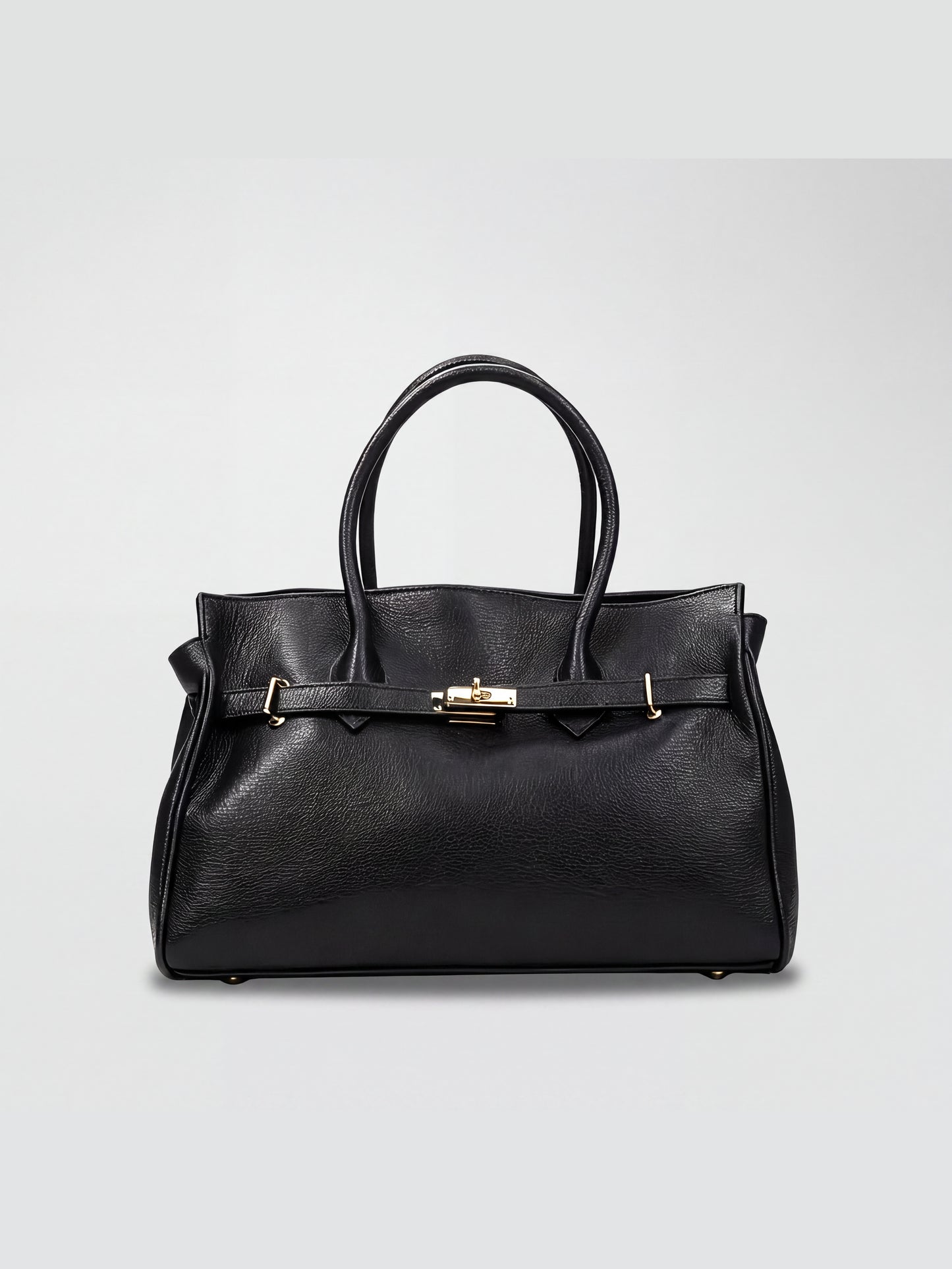 Zoe Leather Tote by Clemés - Black - front