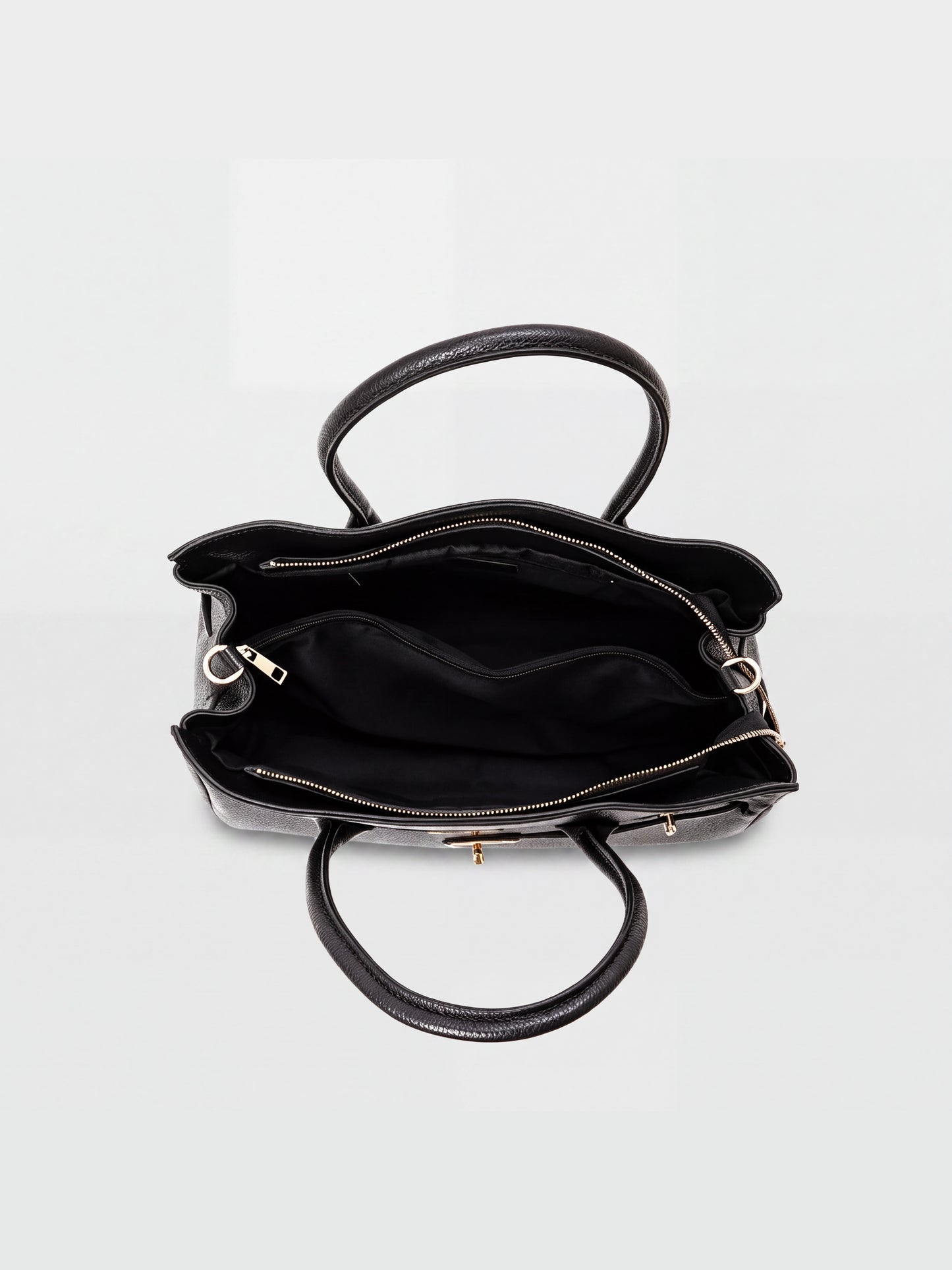 Zoe Leather Tote by Clemés - Black - interior