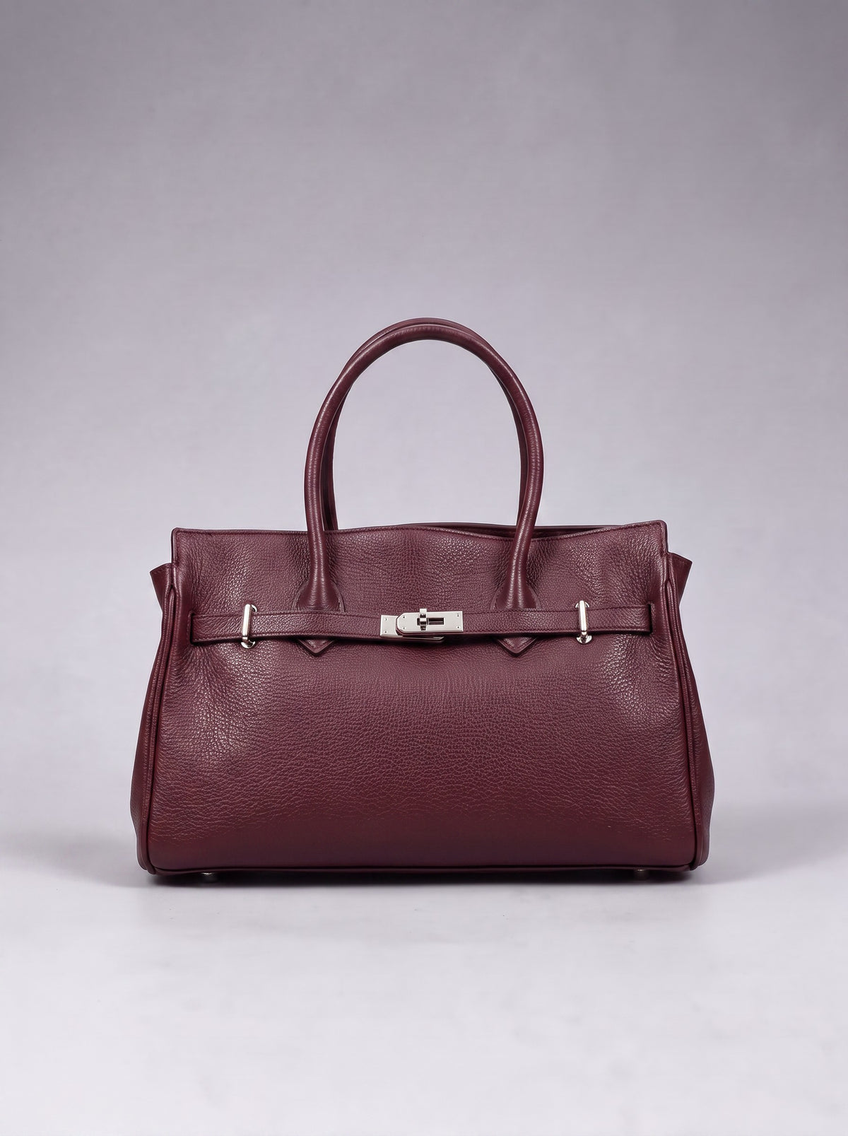 Zoe Leather Tote - Burgundy