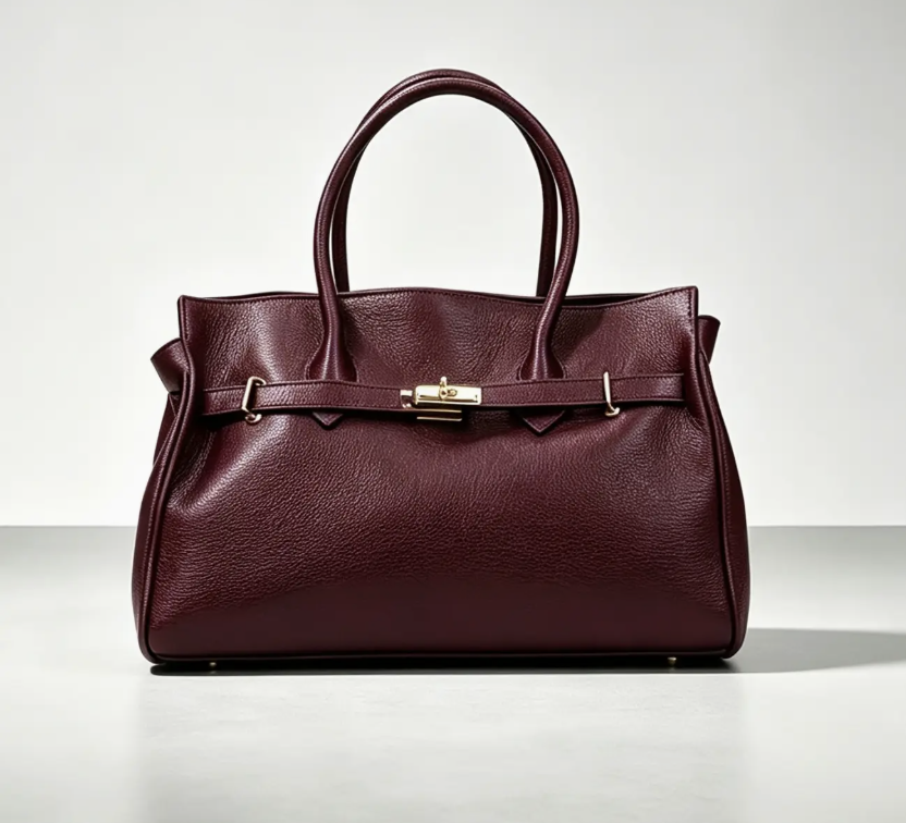 Zoe Leather Tote by Clemés - Burgundy