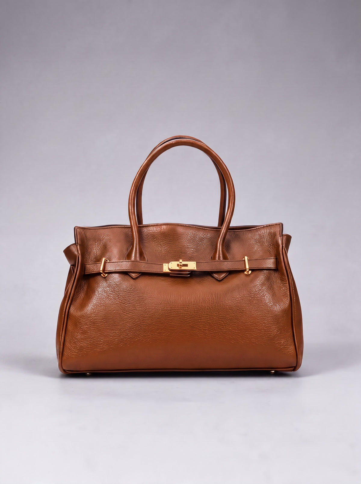 Zoe Leather Tote - Cognac