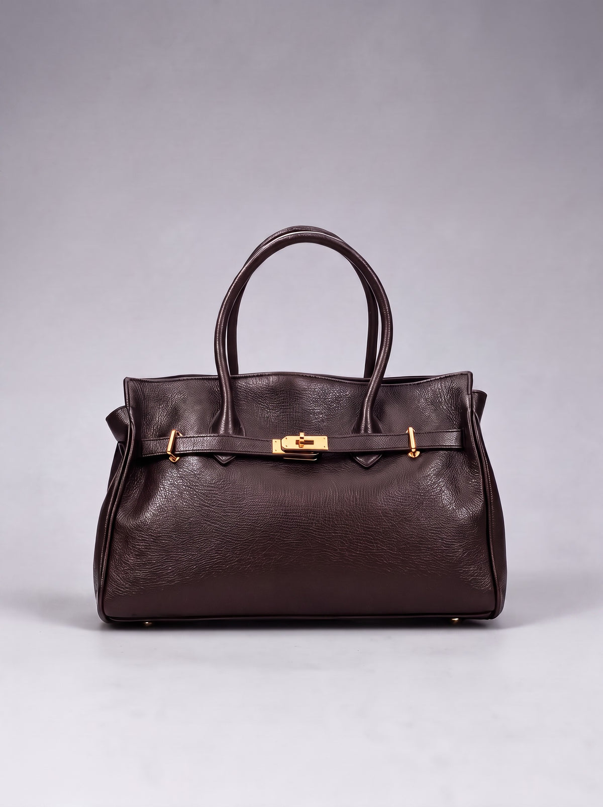 Zoe Leather Tote - Dark Brown