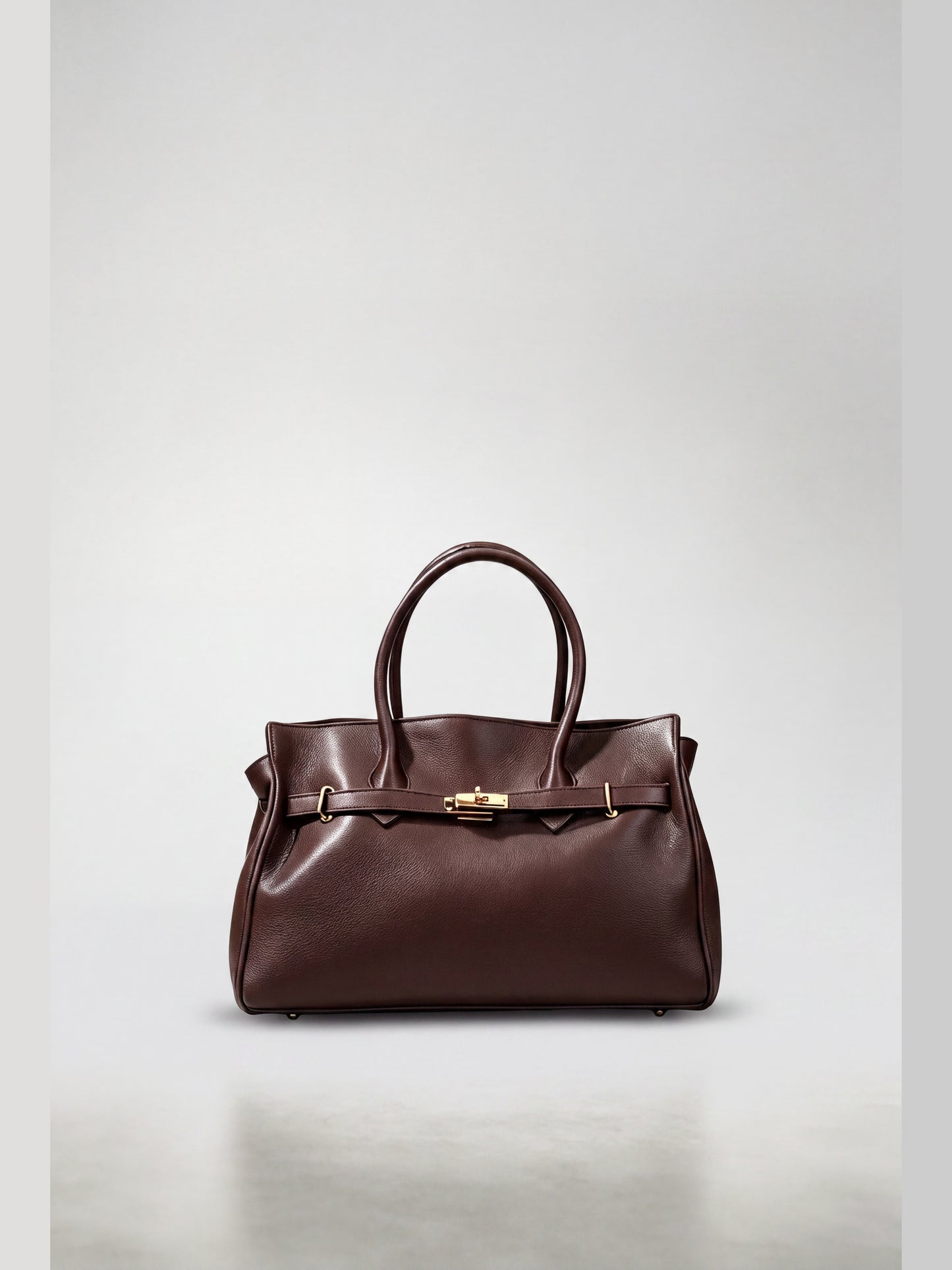 Zoe Leather Tote by Clemés - Dark Brown - front
